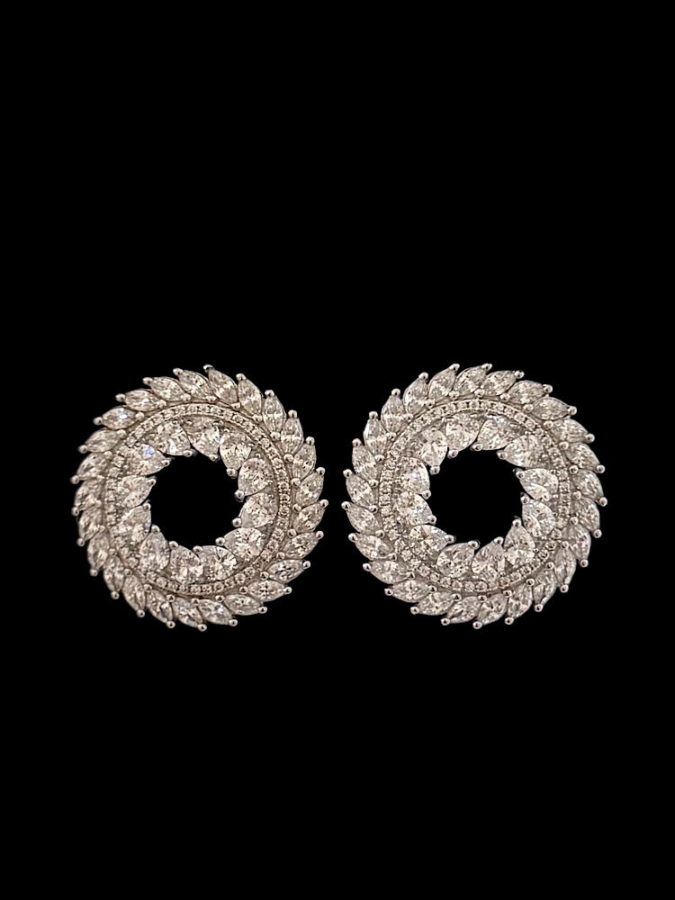 Silver Round  Earrings