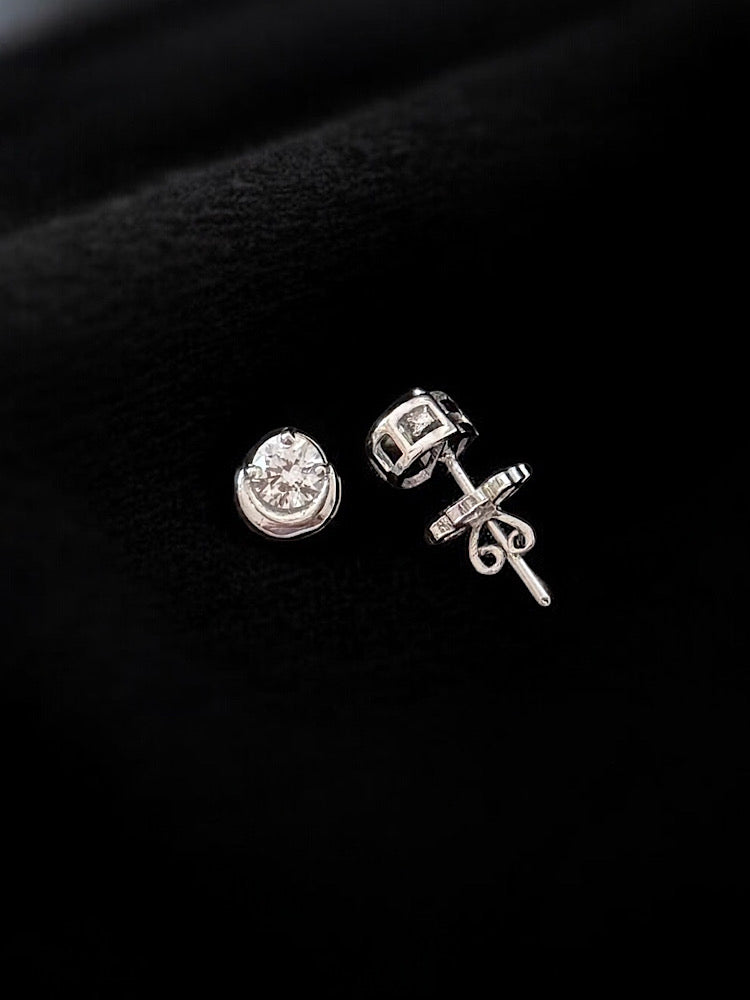 Solitaire Studs Sterling Silver