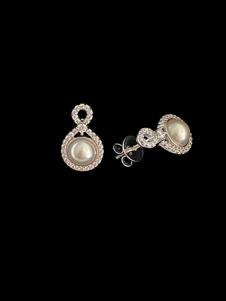 Pearl Sterling Silver Studs Earrings