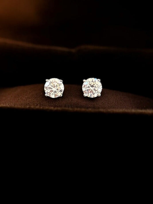 Sterling Silver Solitaire Studs