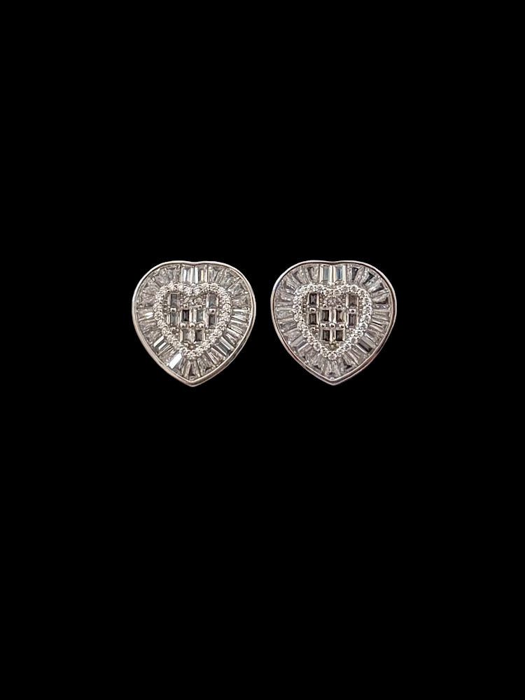 Heart Design Sterling Silver Studs
