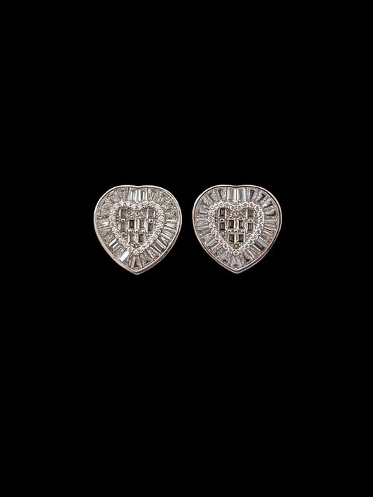 Heart Design Sterling Silver Studs