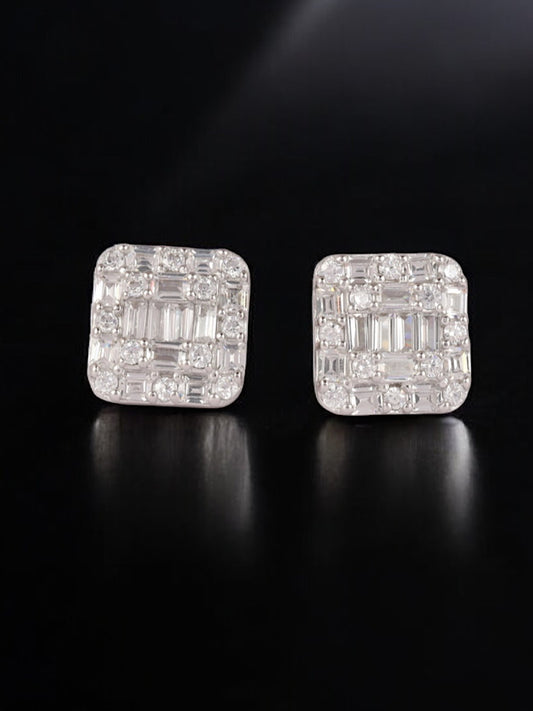 White Design Silver Studs