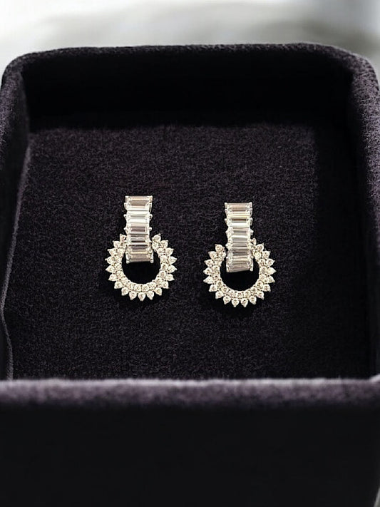 Sterling Silver Interlink Design Solitaire Studs