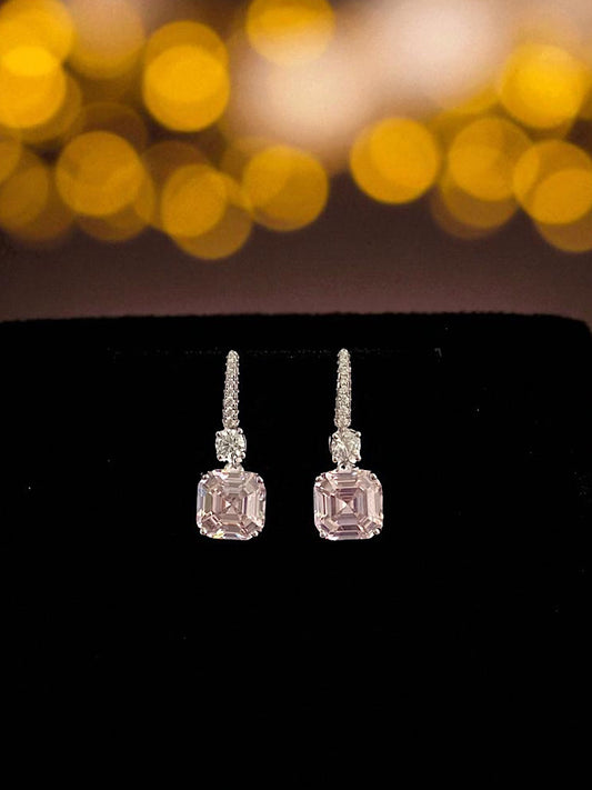 Light Pink Stone Earrings Sterling Silver Earrings