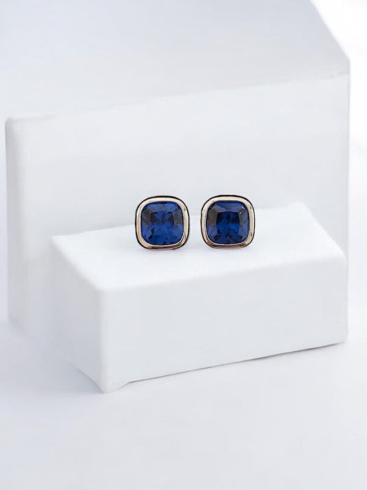 Blue Studs Sterling Silver Earrings