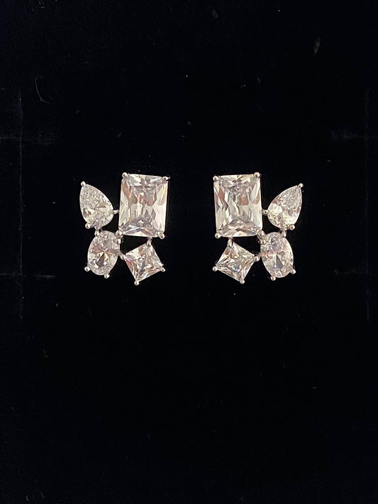 Sterling Silver Different Stone Solitaire Studs With Screw Back