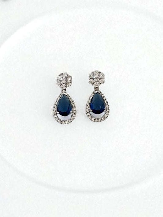 Blue Drop Earrings Sterling Silver Earrings