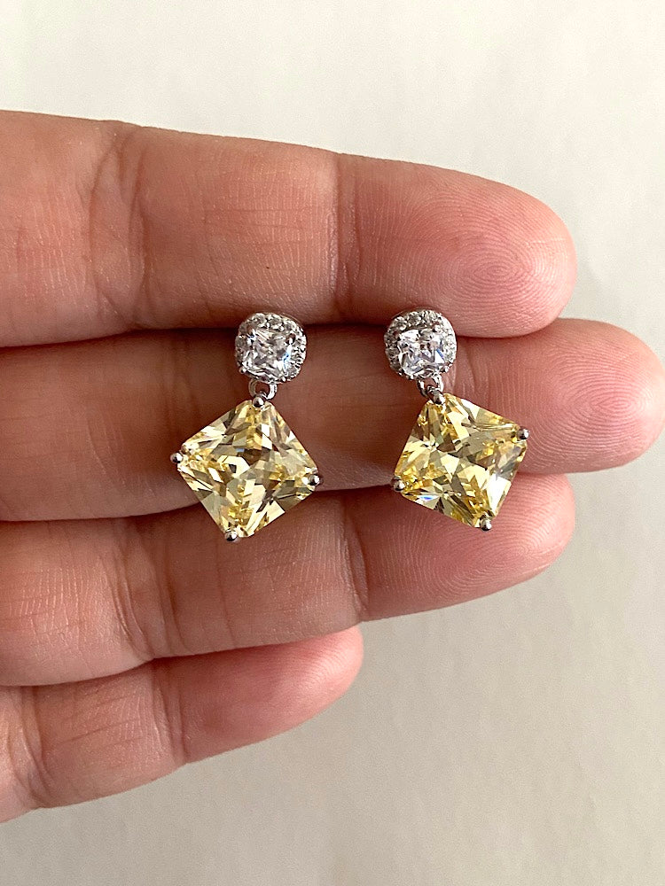 Sterling Silver Yellow Earrings