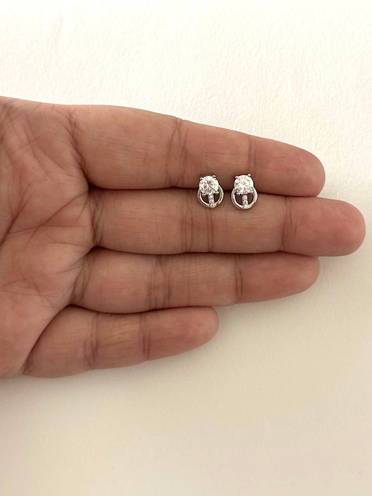 Solitaire Studs Sterling Silver