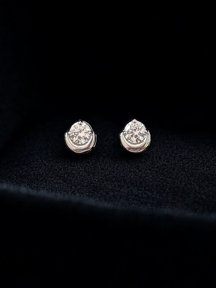 Solitaire Studs Sterling Silver