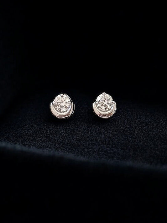 Solitaire Studs Sterling Silver
