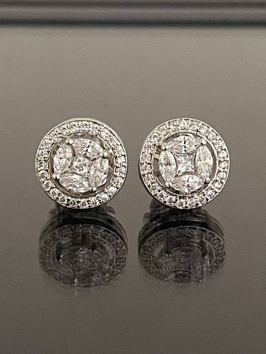Sterling Silver Design Solitaire Studs