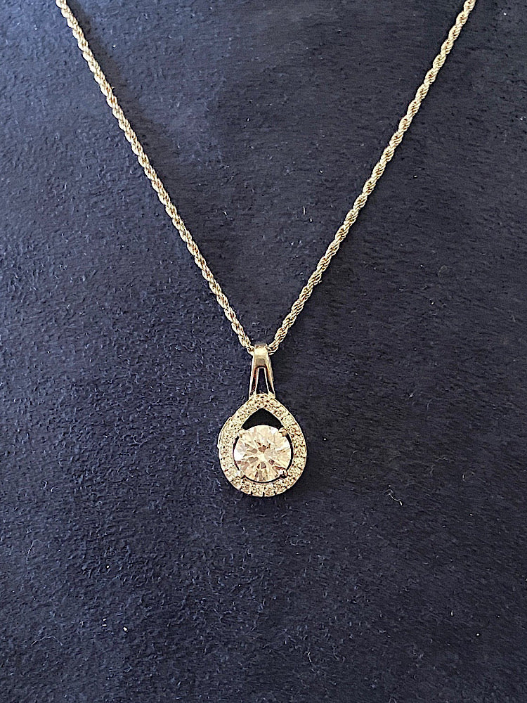 Solitaire Silver Pendant