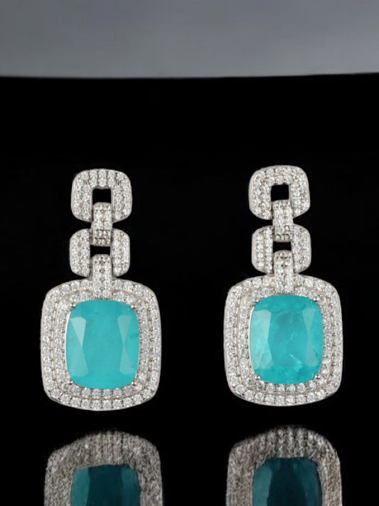 Silver Earrings With Turquoise Stone