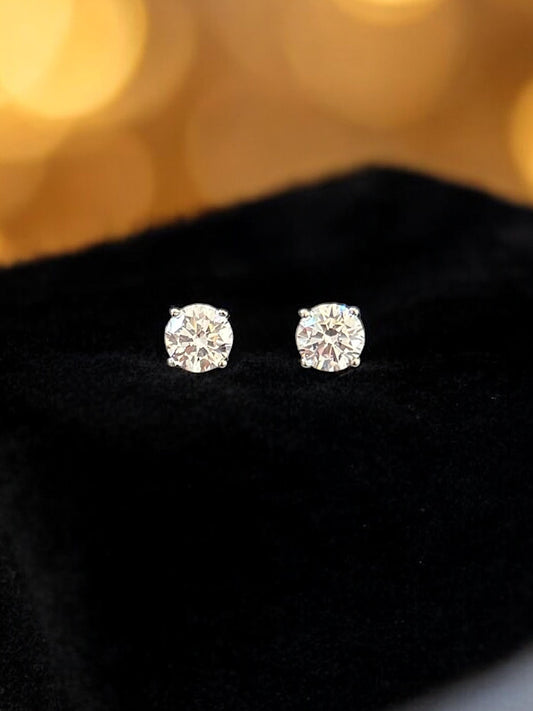 Sterling Silver Solitaire Studs