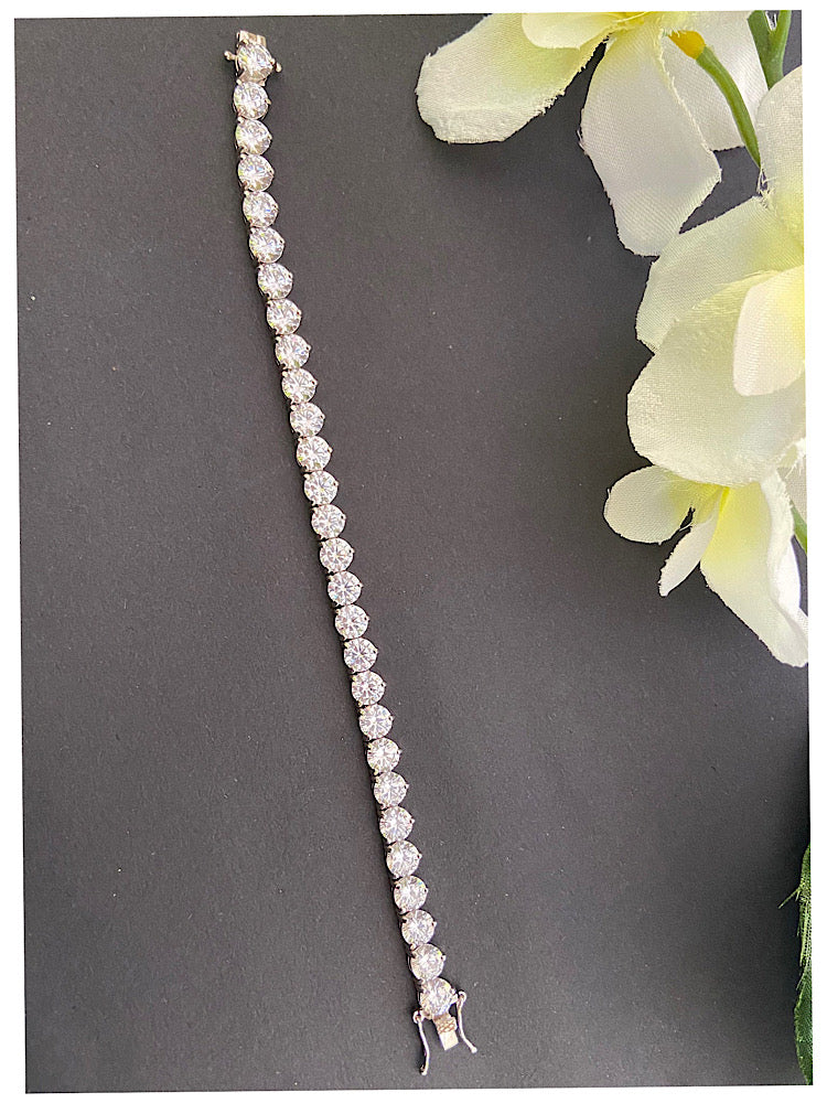 Silver Solitaire Tennis Bracelet