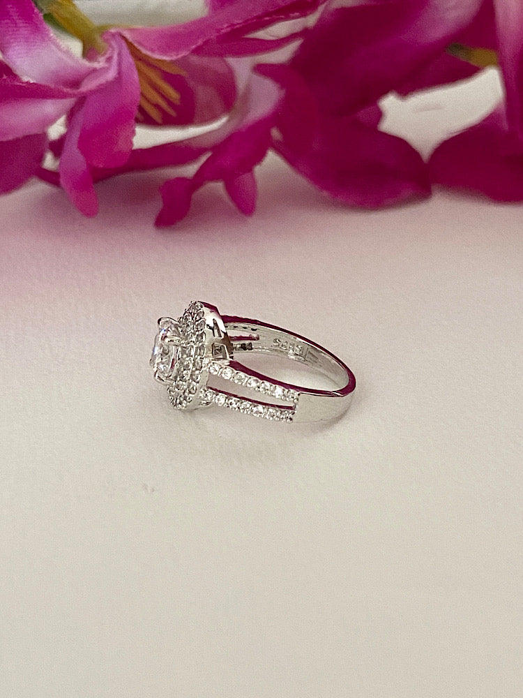 Silver Solitaire Designer Ring