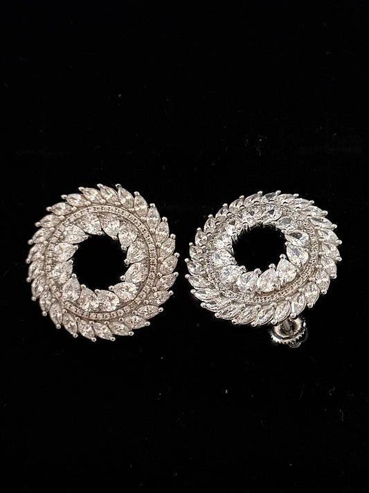 Silver Round  Earrings