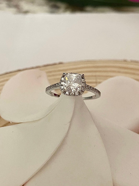 Solitaire Silver Ring