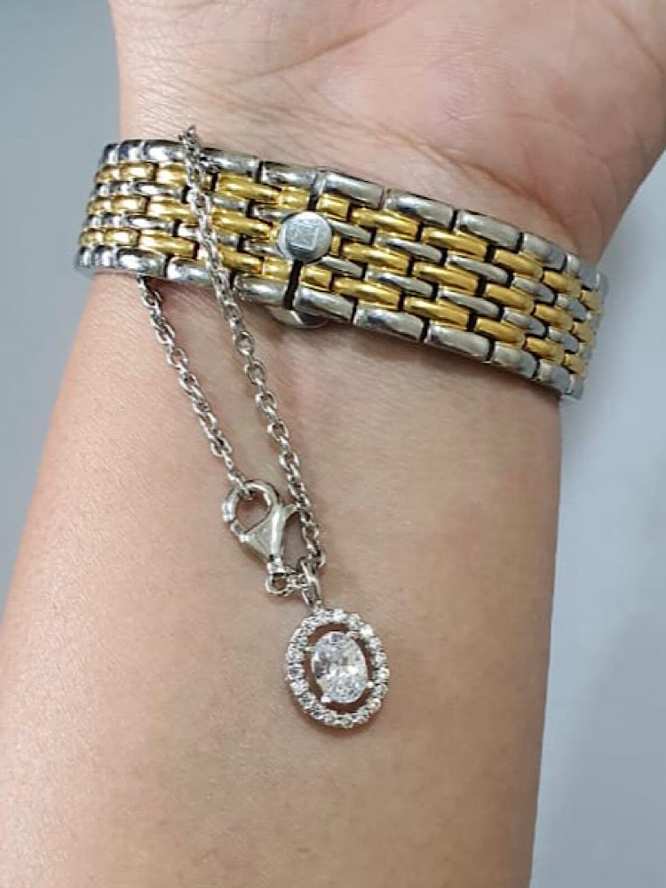 Oval Solitaire Silver Watch Charms