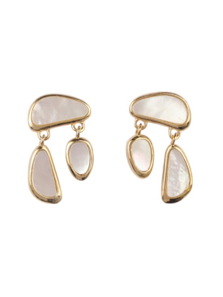 Gold Plated Mother Of Pearl Earring