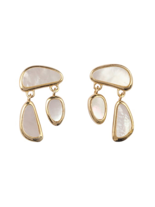 Gold Plated Mother Of Pearl Earring