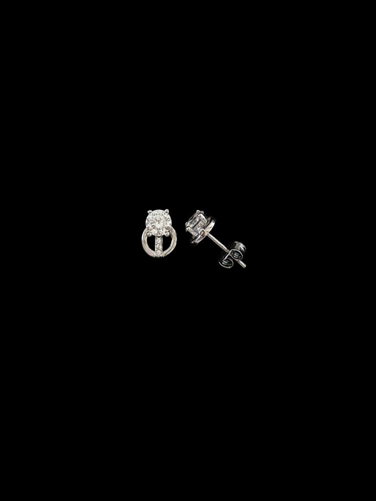 Solitaire Studs Sterling Silver