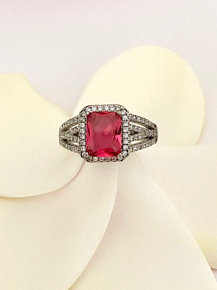 Red Silver Ring