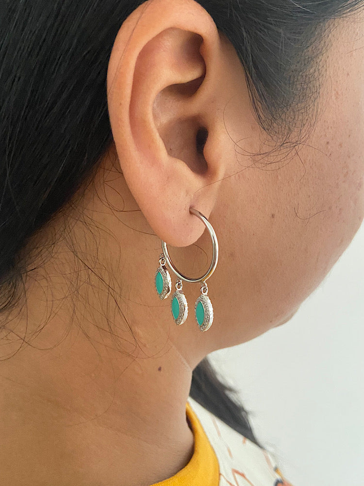Turquoise Dangler Sterling Silver Earring
