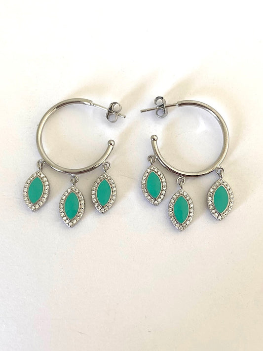 Turquoise Dangler Sterling Silver Earring