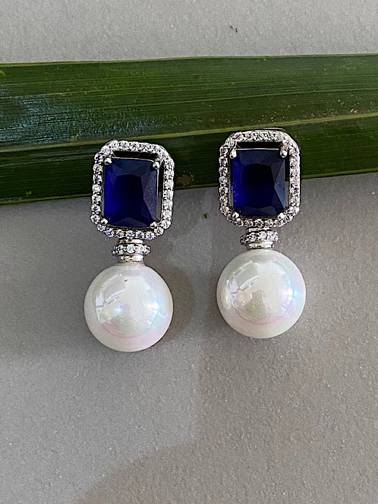 Freshwater Pearl with Cubic Zircon & Semi Precious Stone Fancy Stud Ea –  Mangatrai Gems & Jewels Pvt Ltd