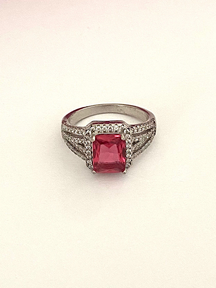Red Silver Ring