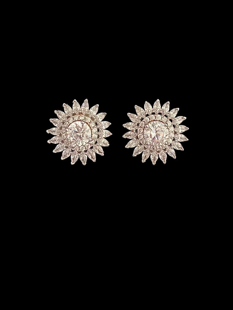 Sterling Silver Design Solitaire Studs
