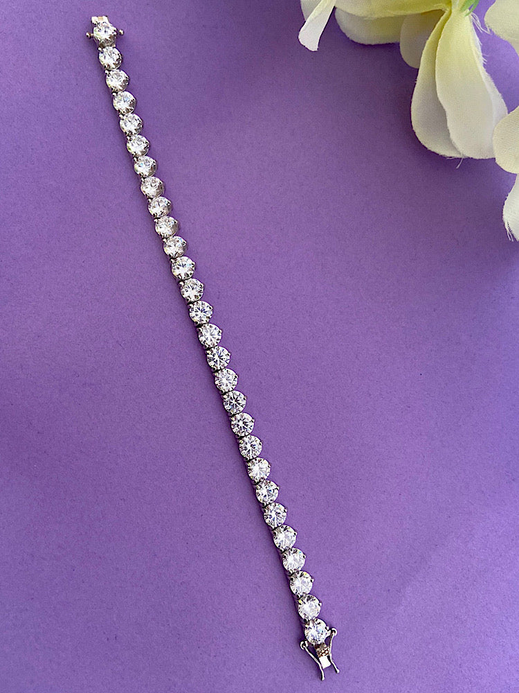 Silver Solitaire Tennis Bracelet