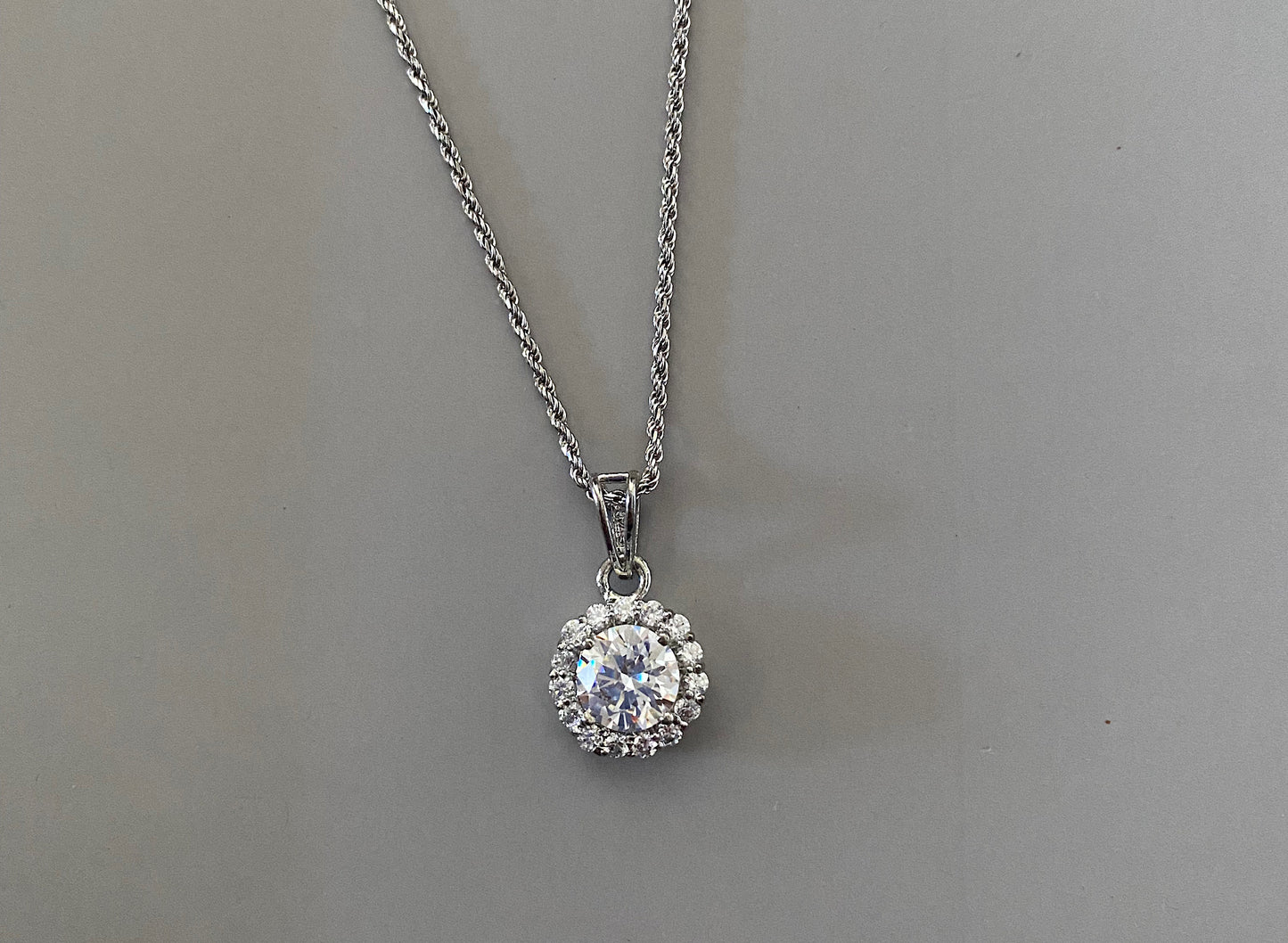 Silver Solitaire Pendant